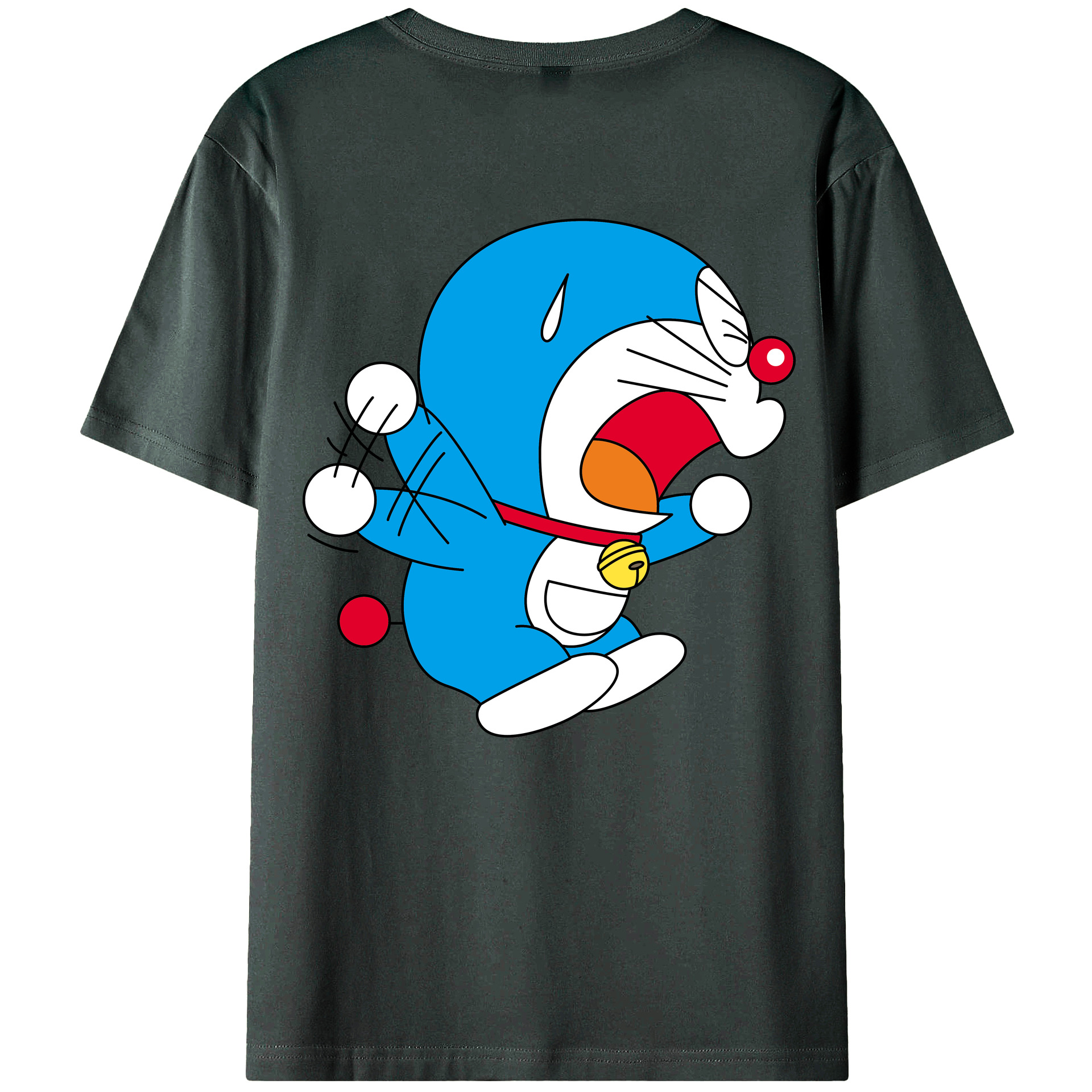 （画像用） ドラえもん Doraemon 綿100％ メンズ半袖Tシャツ（バックプリント） 通気性